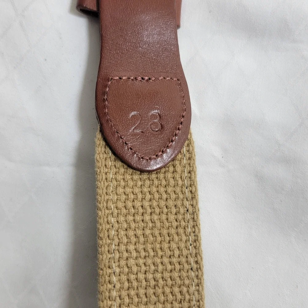 Leather Man Ltd Mens Navy Blue Canvas Leather Web Belt Fish Tuna Marlin Size 28